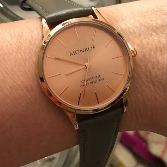 Monroe Accessories - SOLÉROSE ( Brand New Watch) - CHARCOAL LEATHER retail $105